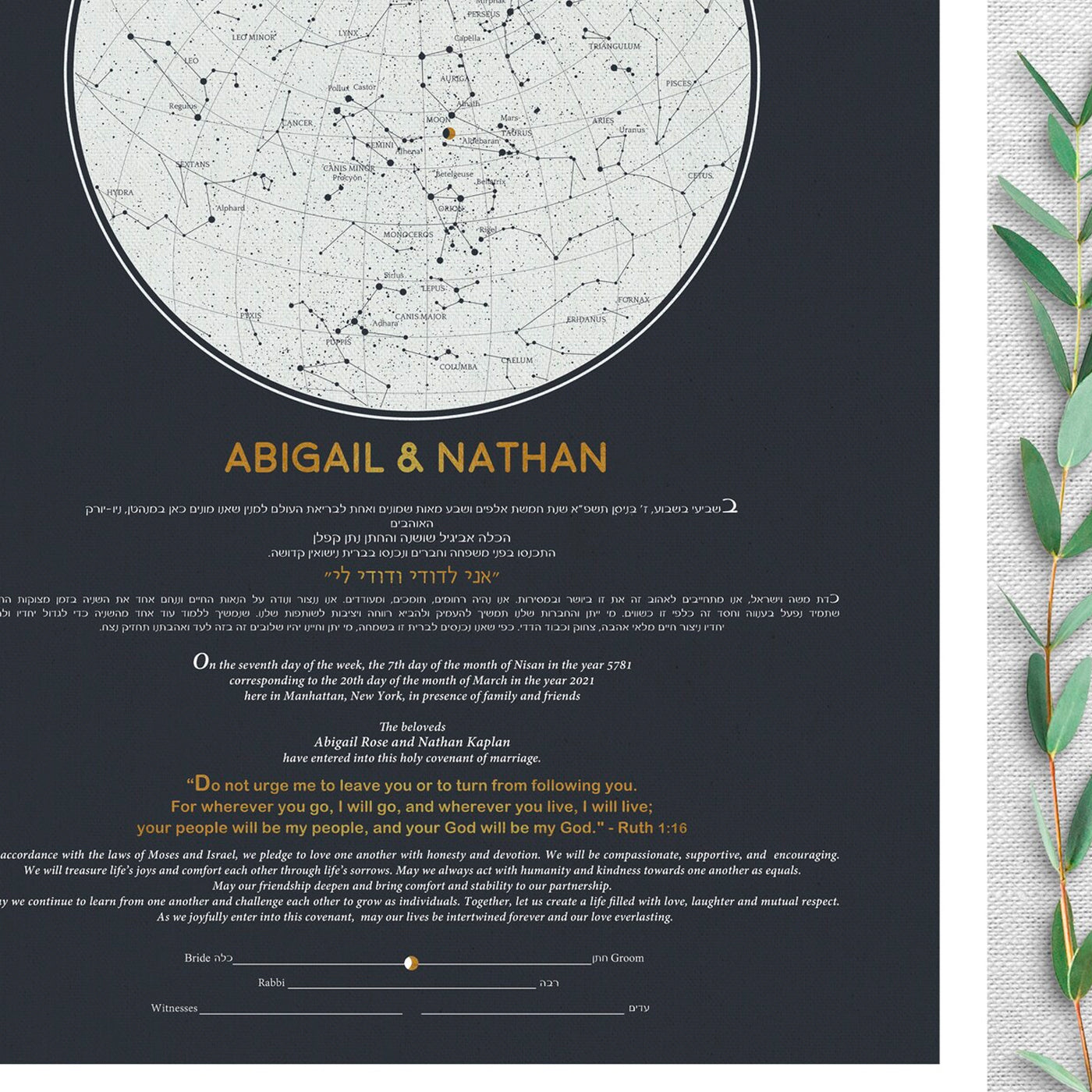 WRITTEN IN THE STARS KETUBAH