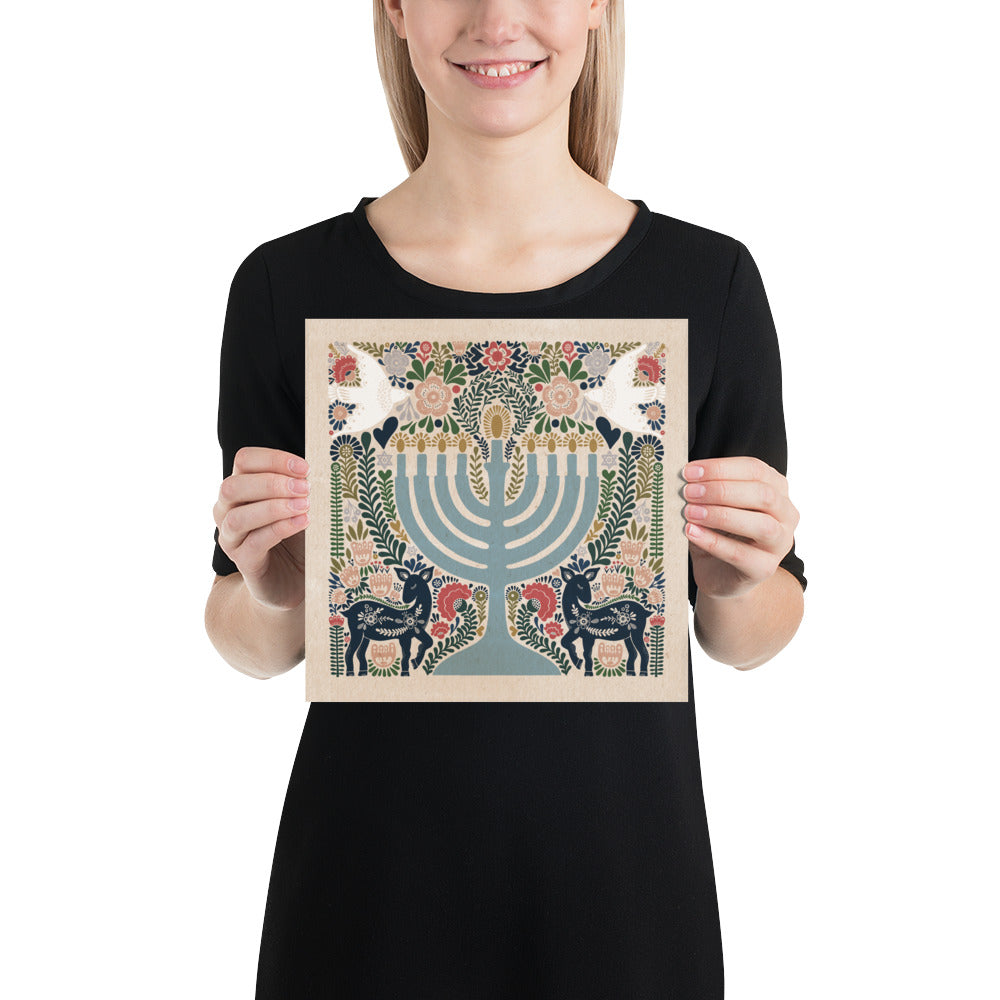 Hanukkah Menorah Eleora Art Print