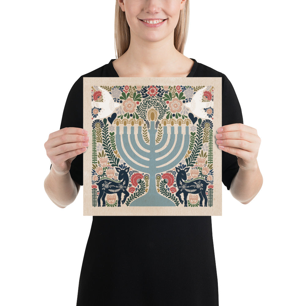 Hanukkah Menorah Eleora Art Print