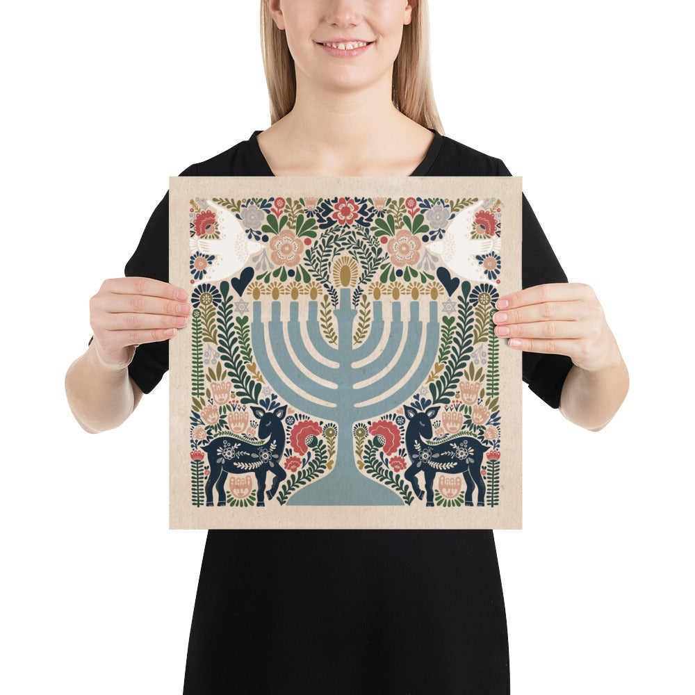 Hanukkah Menorah Eleora Art Print