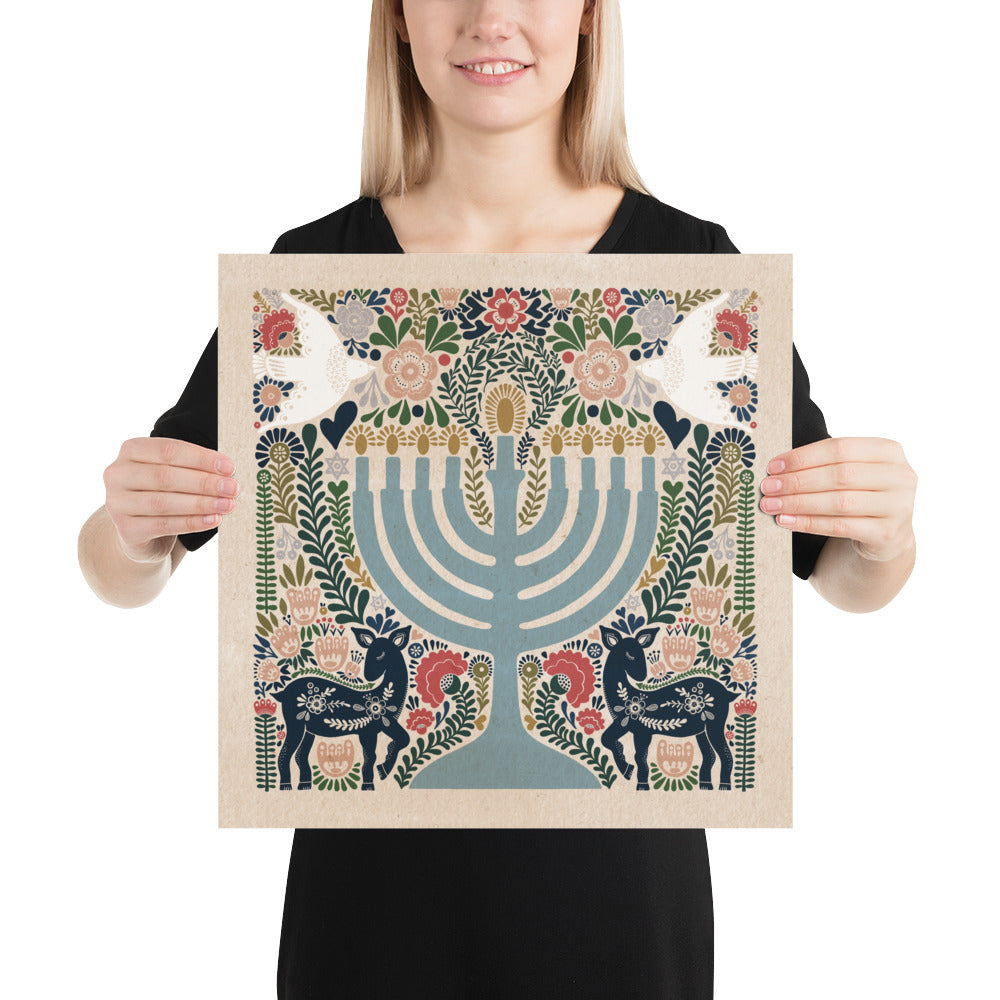 Hanukkah Menorah Eleora Art Print