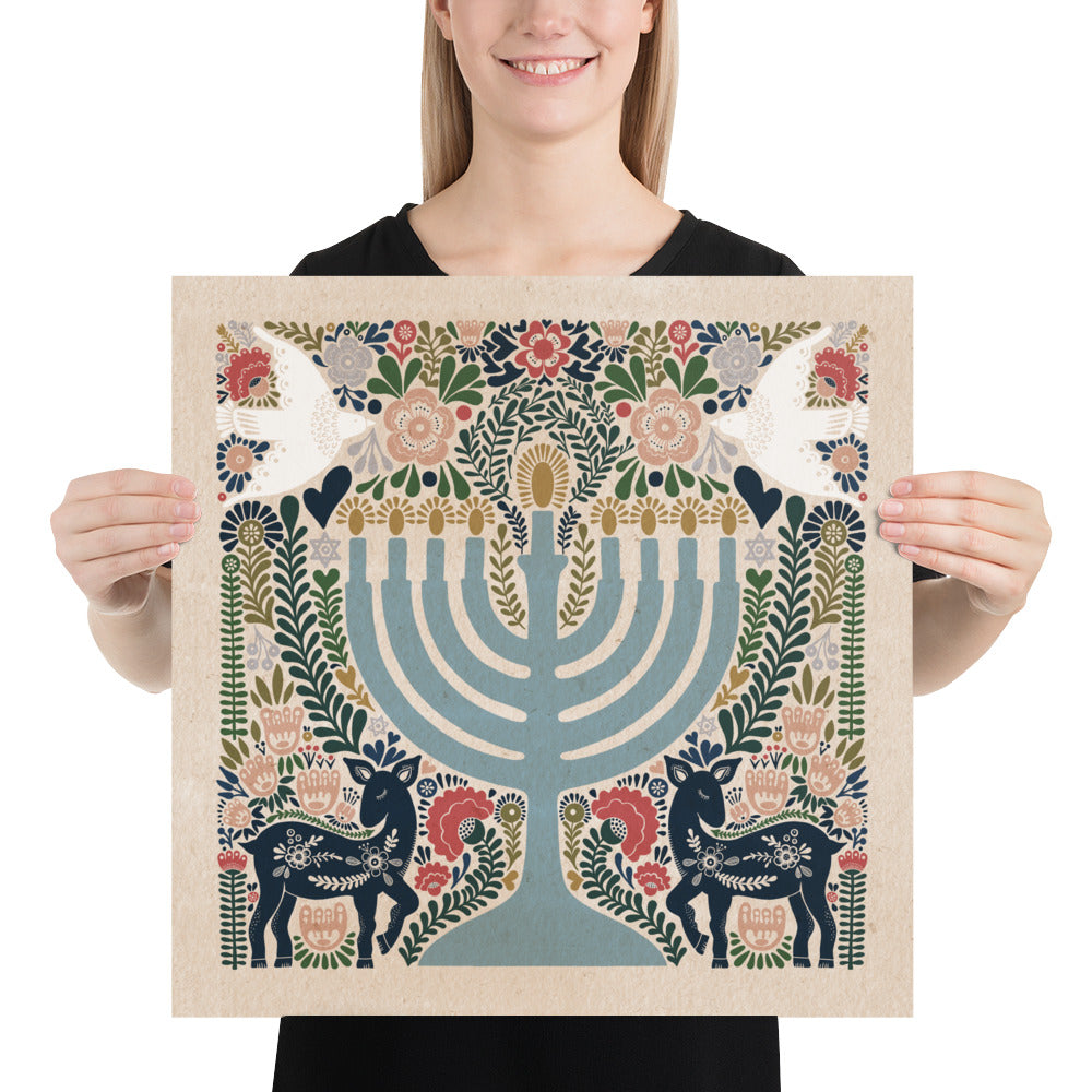 Hanukkah Menorah Eleora Art Print