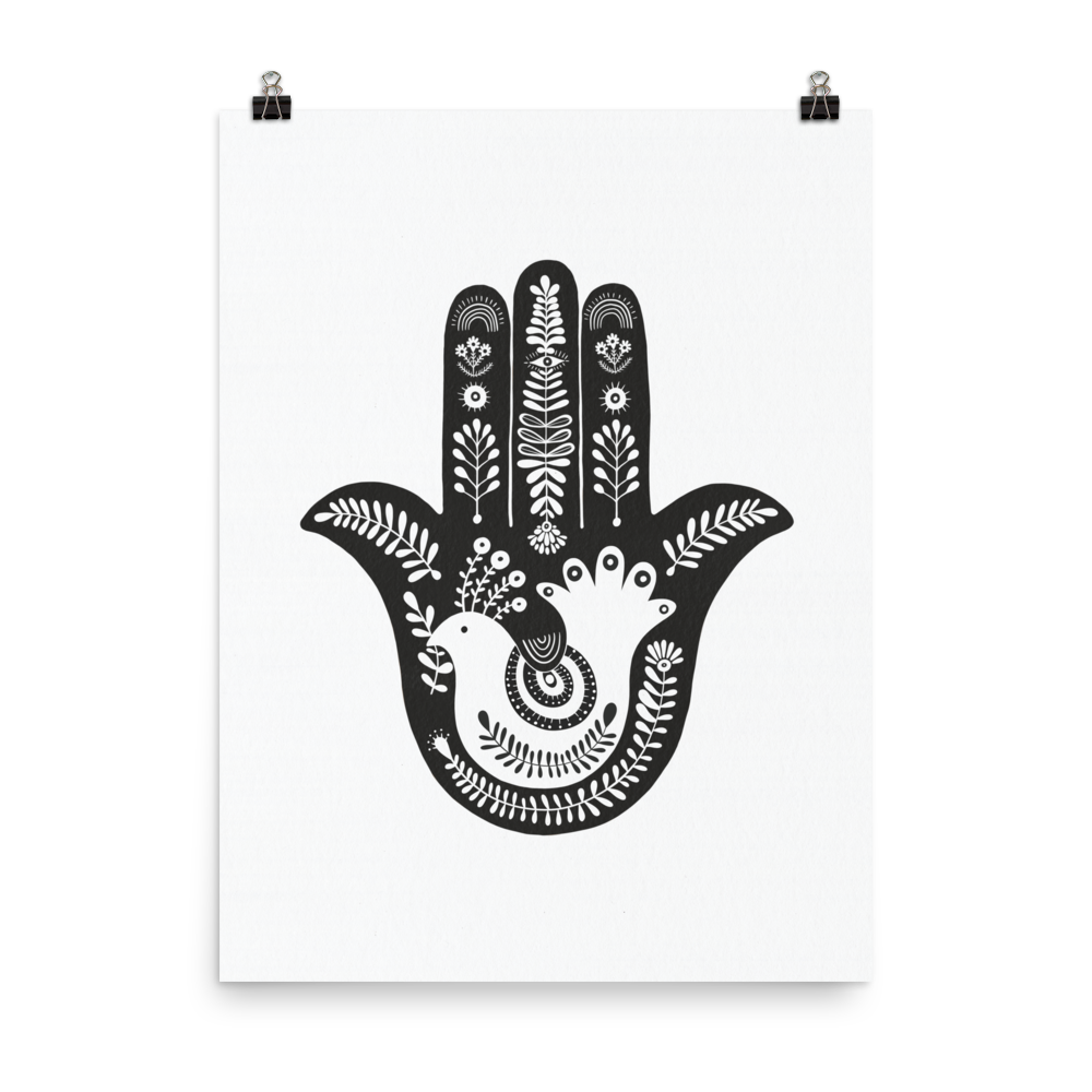 Protection Hamsa Art Print חמסה