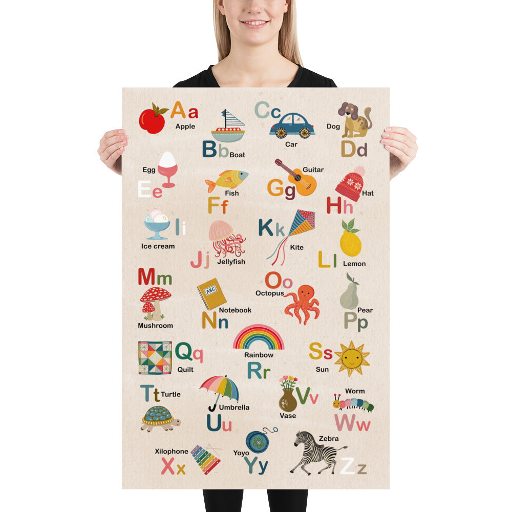 2 Art Prints Special - Hebrew Alef Bet and English Alphabet Posters