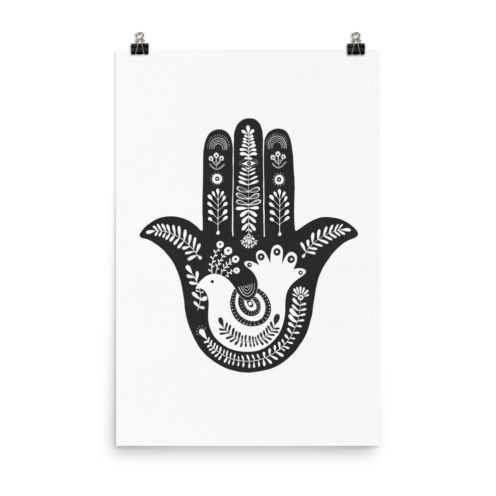 Protection Hamsa Art Print חמסה