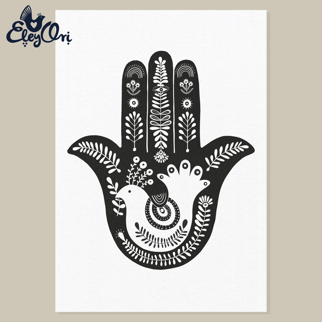 Protection Hamsa Art Print חמסה