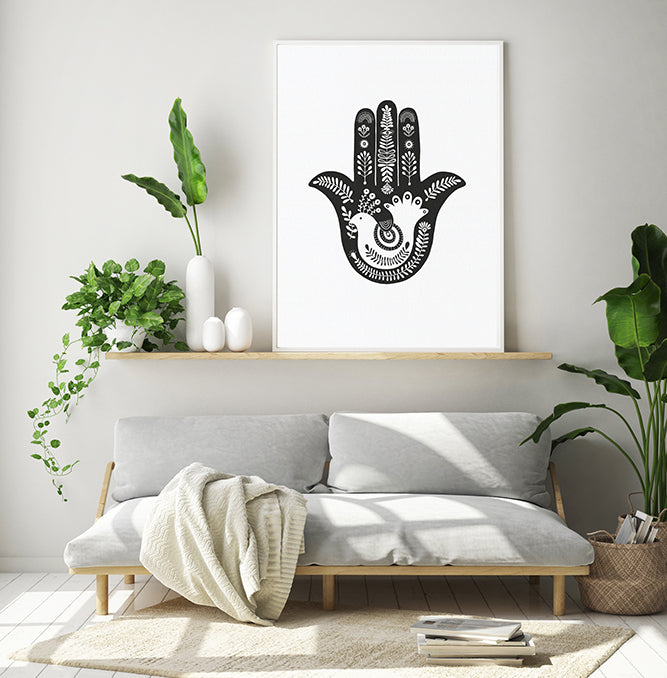 Protection Hamsa Art Print חמסה