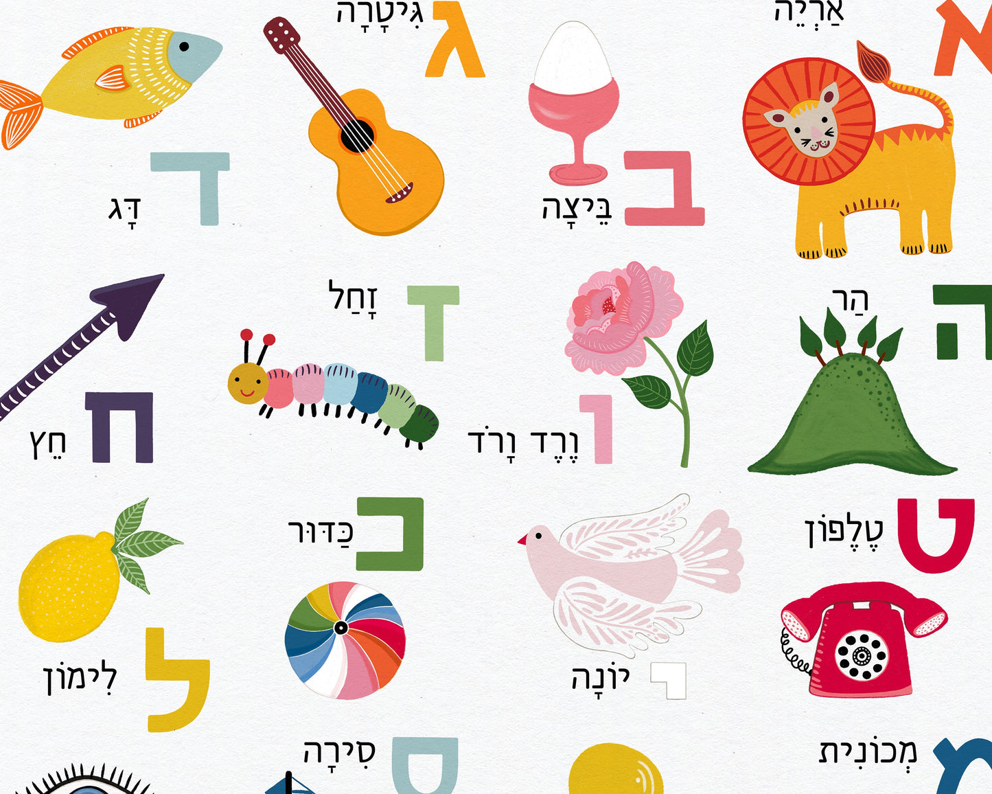 Personalized Hebrew Alef-Bet Alphabet Poster