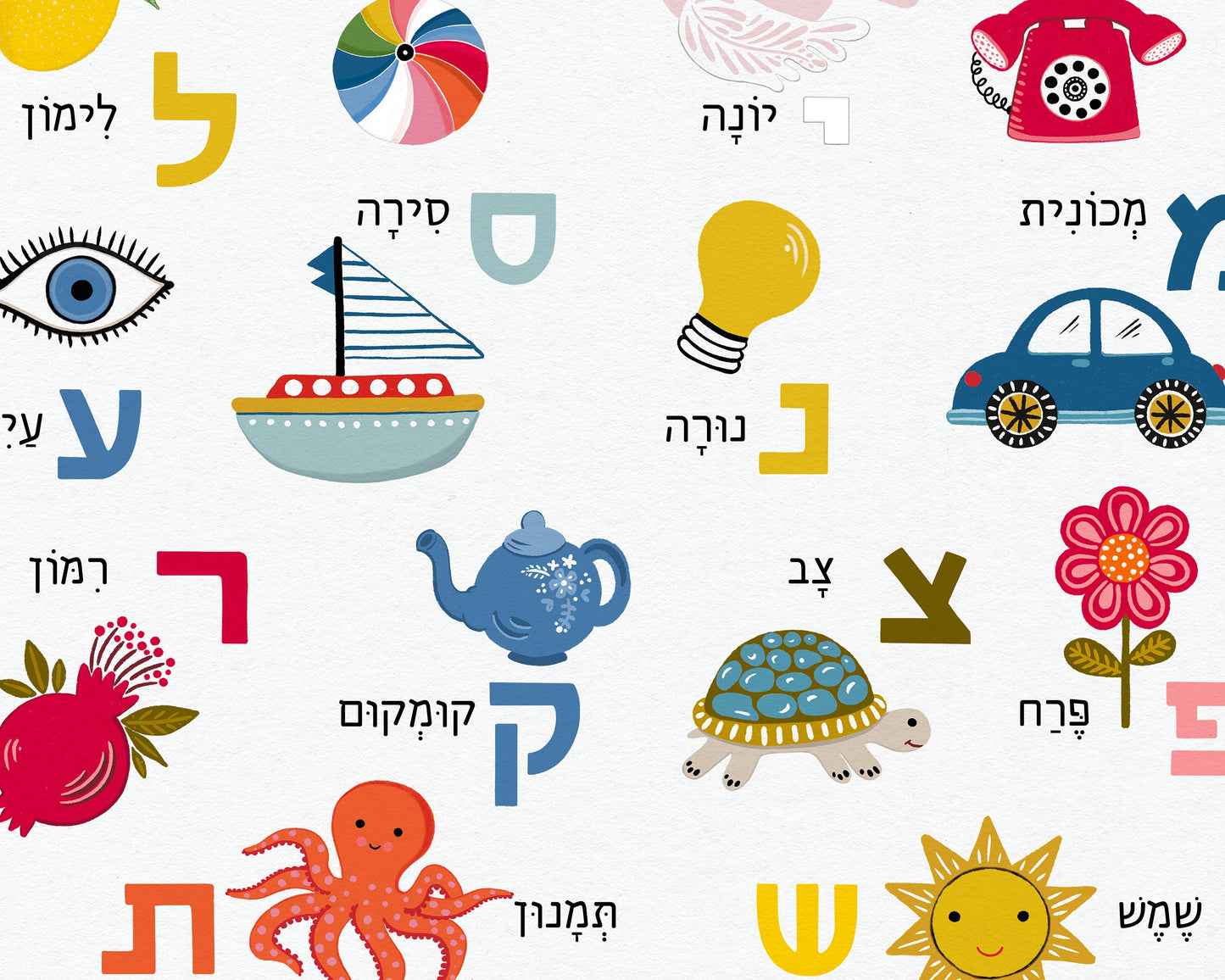 Personalized Hebrew Alef-Bet Alphabet Poster