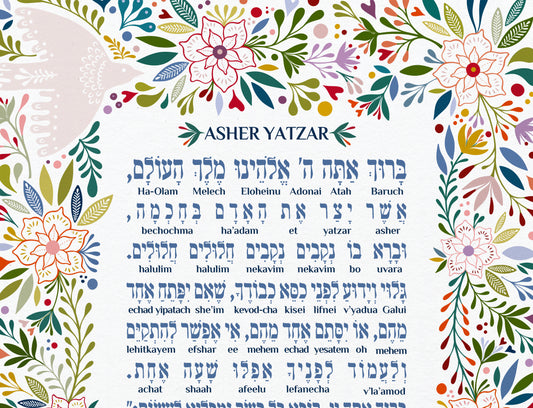 Framed Asher Yatzar Blessing Art Print