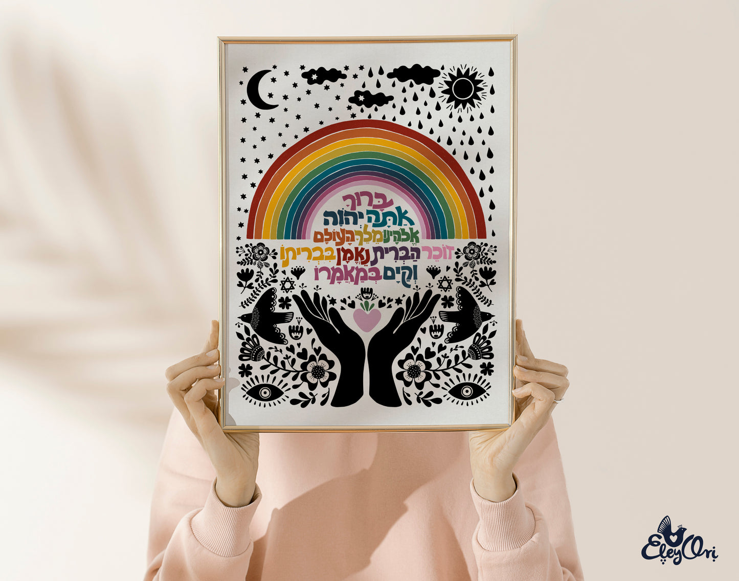 Rainbow Blessing- God's Promise Prayer Art Print