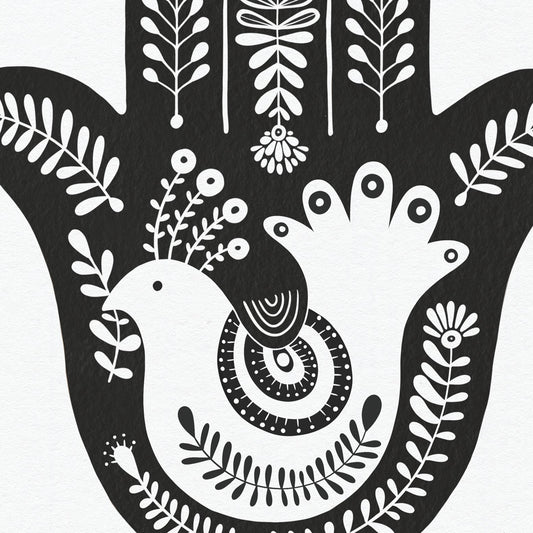 Protection Hamsa Art Print חמסה
