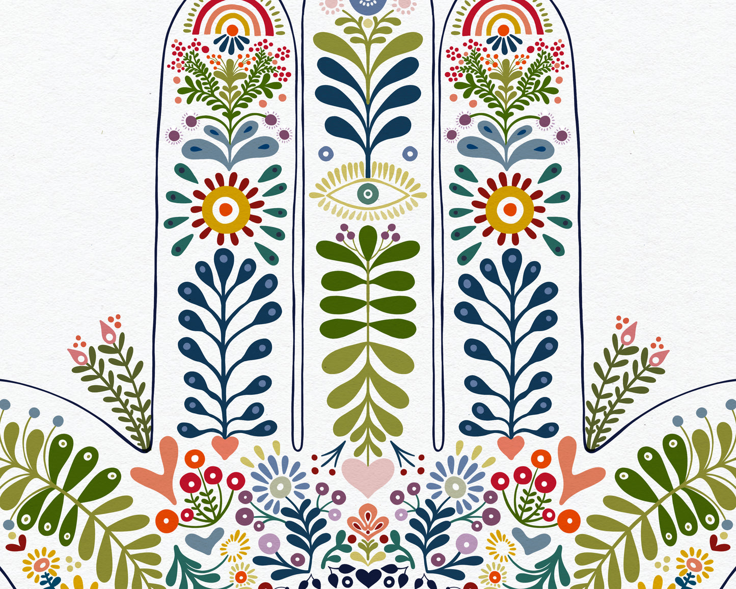 Hamsa Birkat Habayit Hebrew Art Print