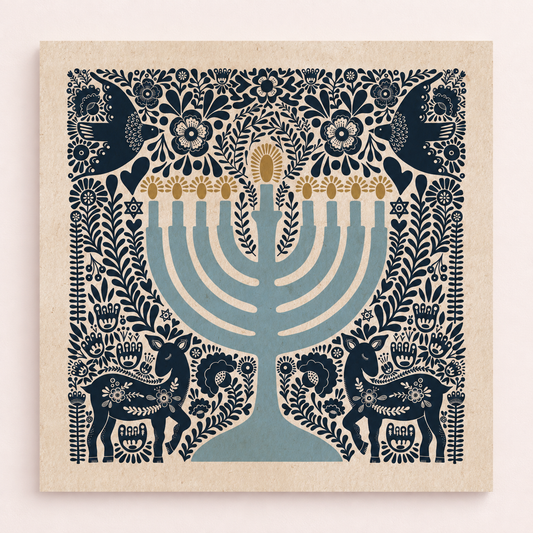 Hanukkah Menorah Ori Art Print