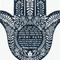 Hamsa Home Blessing Birkat Habayit Art Print (white) - English and Hebrew