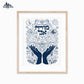 Modeh Ani - I give thanks - מודה אני - Art Print blue on white