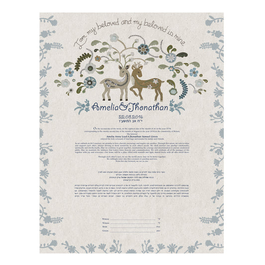 MEADOW BLUE FLOWERS KETUBAH