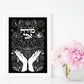 Modeh Ani - I give thanks - מודה אני - Art Print white on black