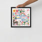 Framed Happy Home Blessing - Birkat Habayit Art Print