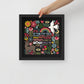 Framed Happy Home Blessing - Birkat Habayit Art Print (Dark BG)