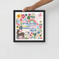 Framed Happy Home Blessing - Birkat Habayit Art Print