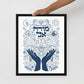 Framed Art ready to Hang Modeh Ani Jewish Prayer - I give thanks
