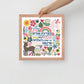 Framed Happy Home Blessing - Birkat Habayit Art Print
