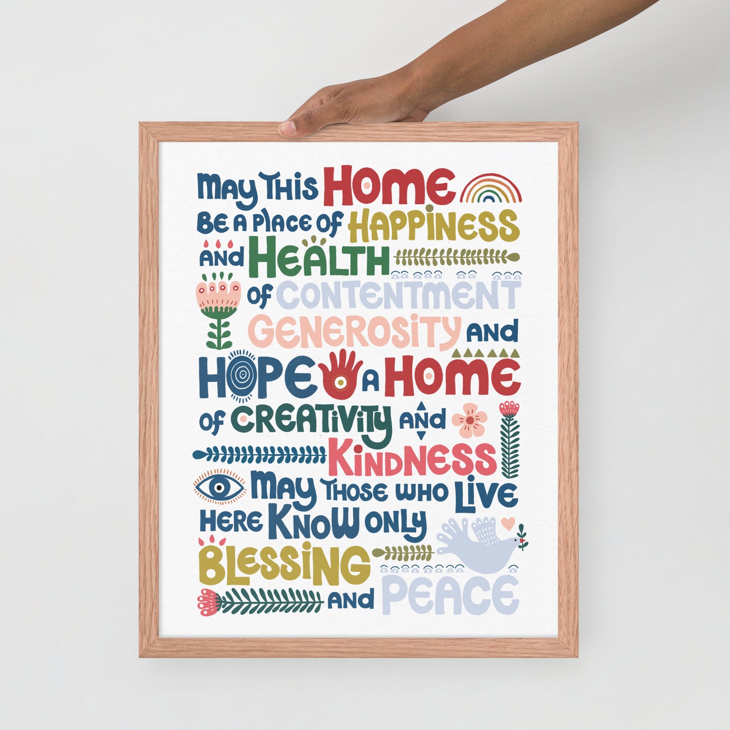 Framed Poster Happy Home Blessing - Birkat Habayit Art Print (English)