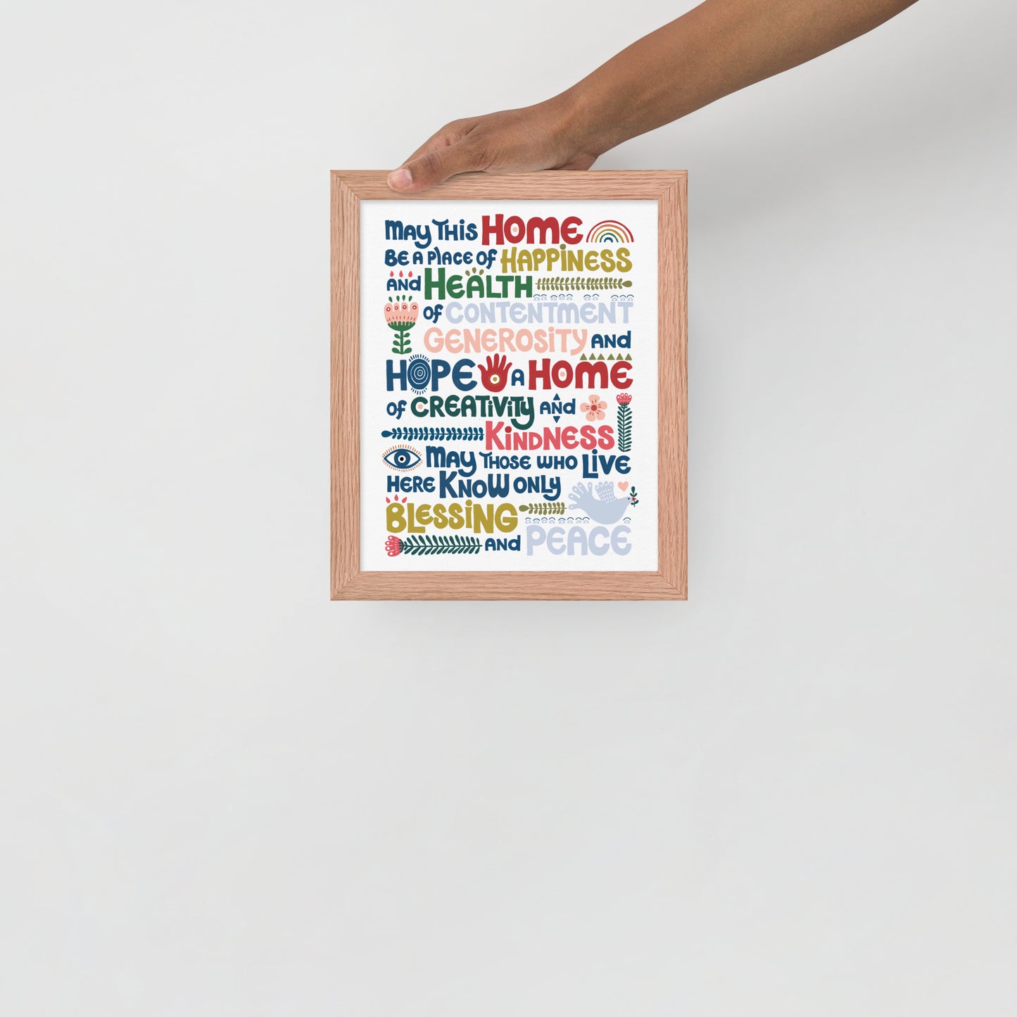 Framed Poster Happy Home Blessing - Birkat Habayit Art Print (English)