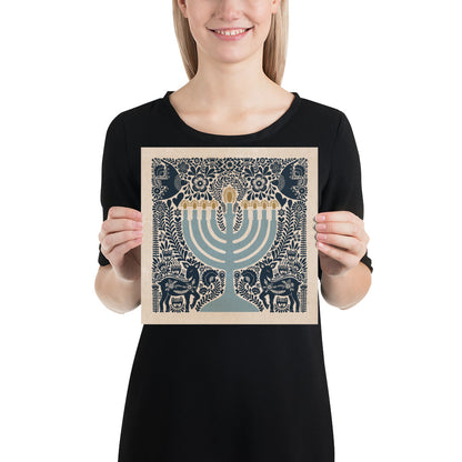 Hanukkah Menorah Ori Art Print