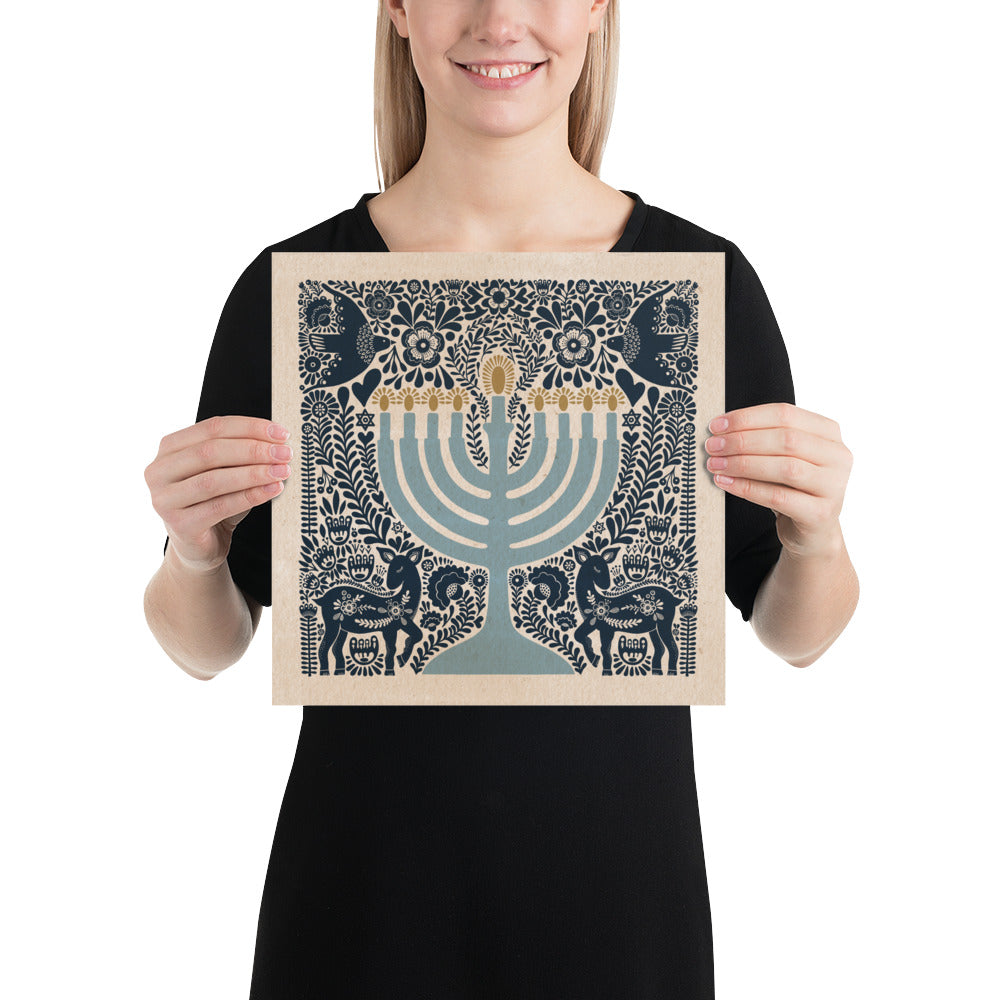 Hanukkah Menorah Ori Art Print