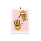 Pink Protection Hamsa Art Print חמסה