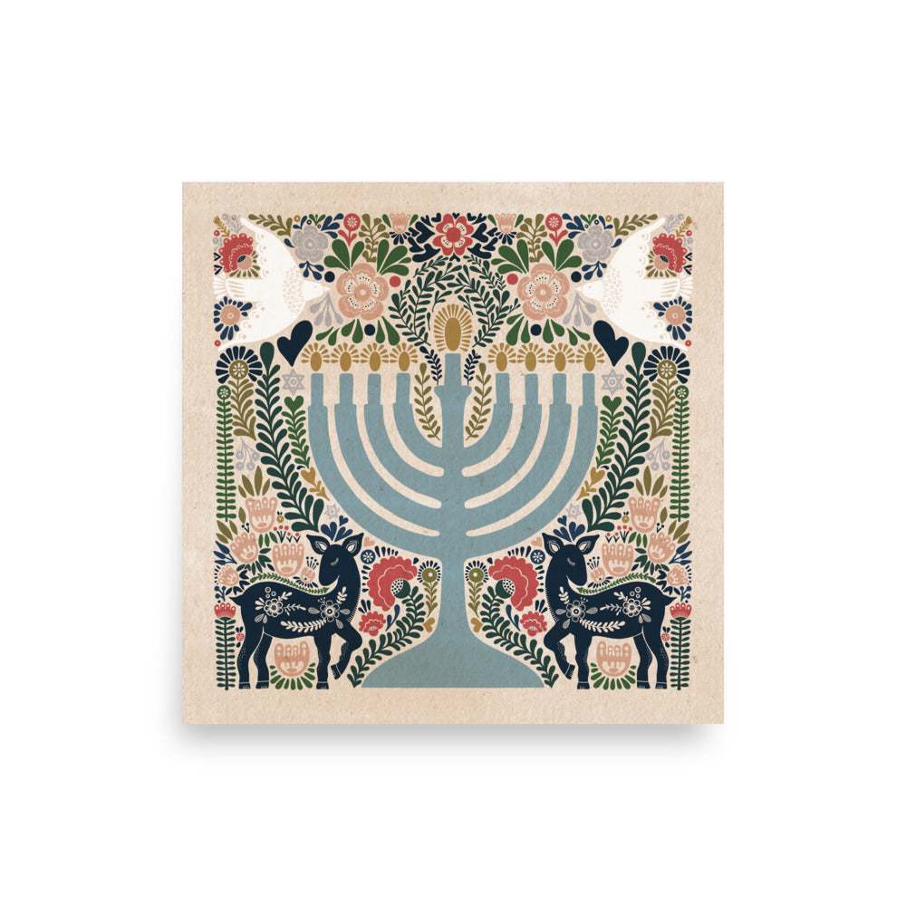 Three Art Prints Special | Menorah | Zedek Zedek | Peace Dove