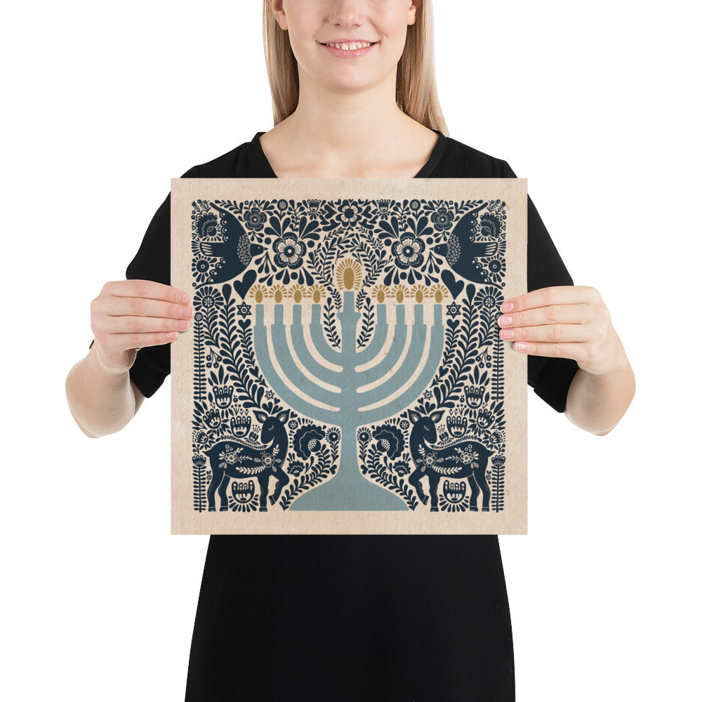 Hanukkah Menorah Ori Art Print