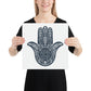 Hamsa Home Blessing Birkat Habayit Art Print (white) - English and Hebrew