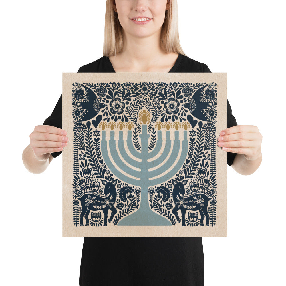 Hanukkah Menorah Ori Art Print