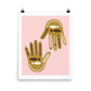 Pink Protection Hamsa Art Print חמסה