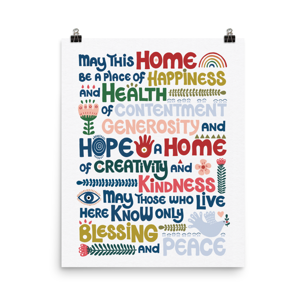 Happy Home Blessing - Birkat Habayit Art Print (English)