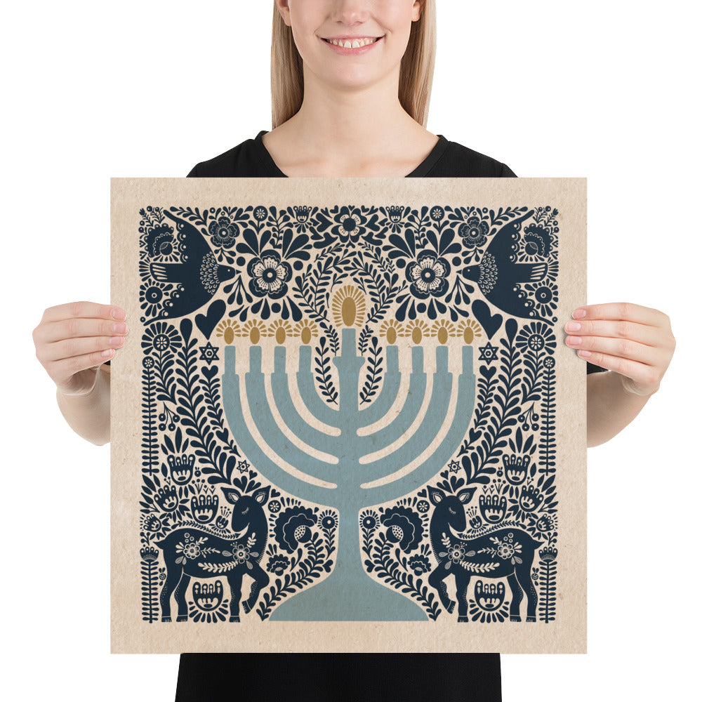 Hanukkah Menorah Ori Art Print