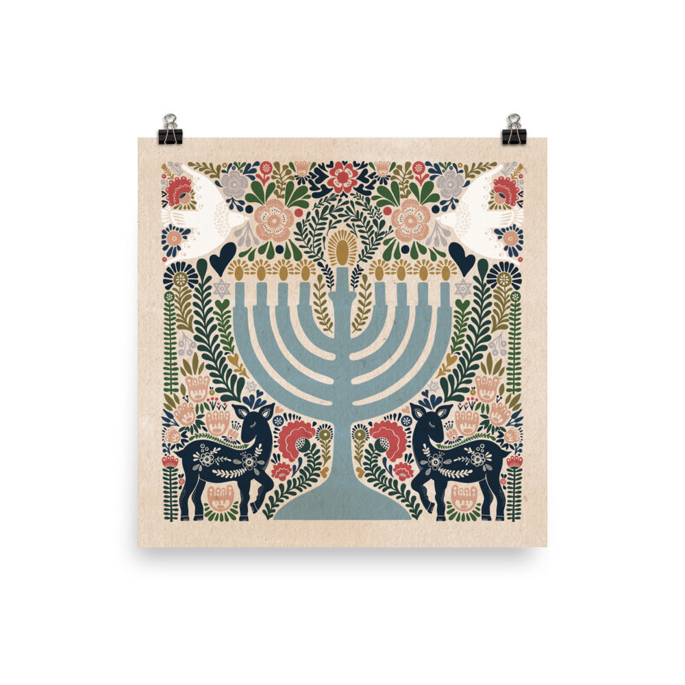 Three Art Prints Special | Menorah | Zedek Zedek | Peace Dove