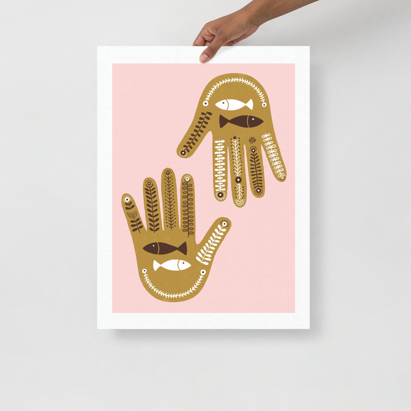 Pink Protection Hamsa Art Print חמסה