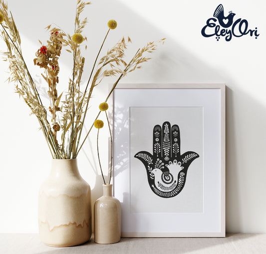 Protection Hamsa Art Print חמסה