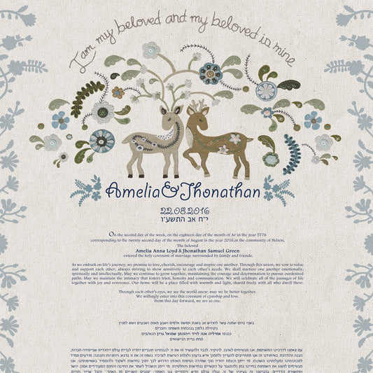 MEADOW BLUE FLOWERS KETUBAH