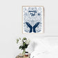 Modeh Ani - I give thanks - מודה אני - Art Print blue on white