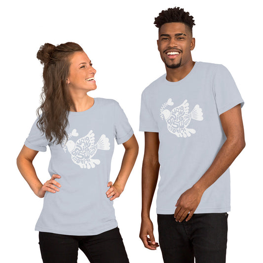 Depart from evil, and do good; seek peace, and pursue it." (Psalms) Unisex t-shirt